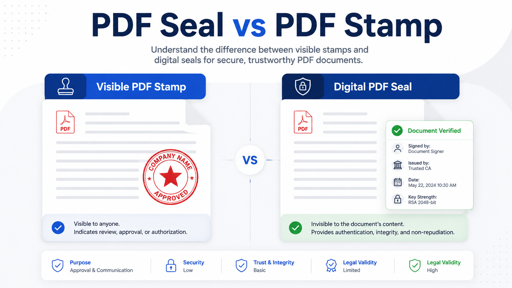 PDF Seal vs PDF Stamp comparison